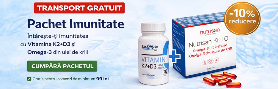 Pachet Imunitate KrillOil � Vitamina D3 K2 + Krill Oil, transport gratuit de la 99 lei